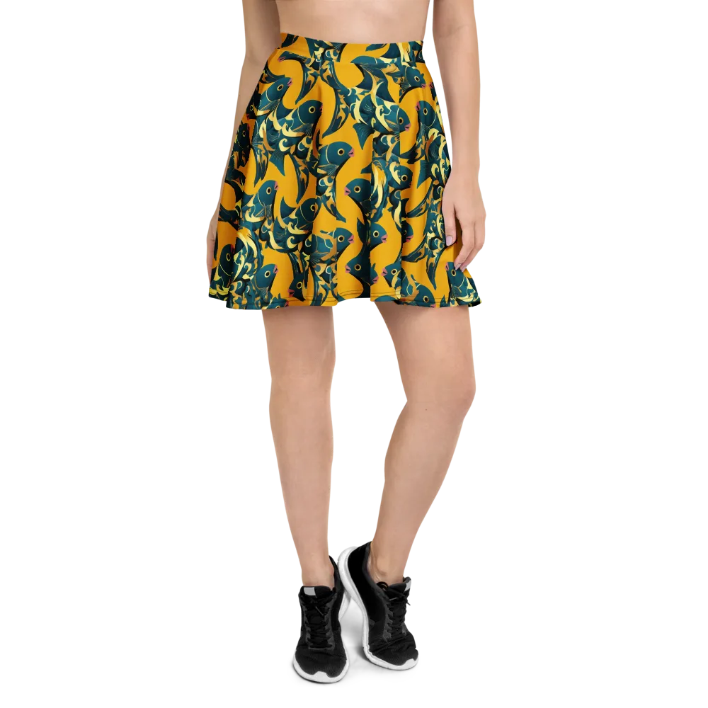 Canary Current on Skater Skirt — Front