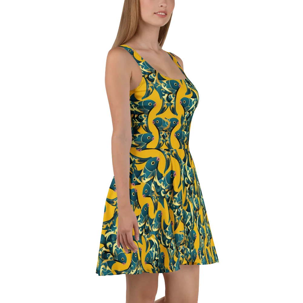 Canary Current on Skater Dress — Right