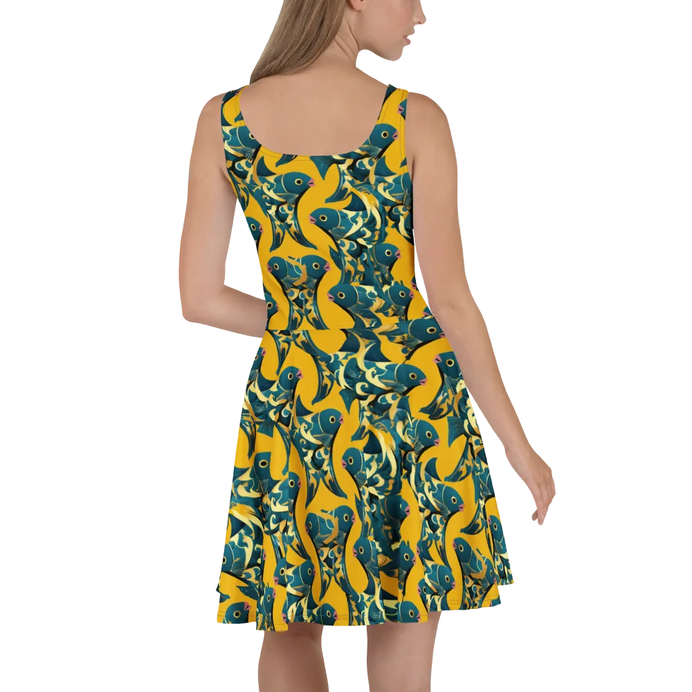 Canary Current on Skater Dress — Back
