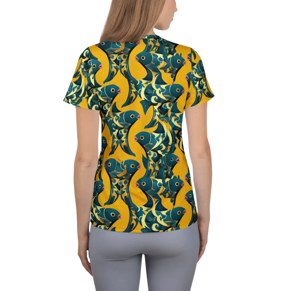 Canary Current on Women's Athletic T-Shirt — Back