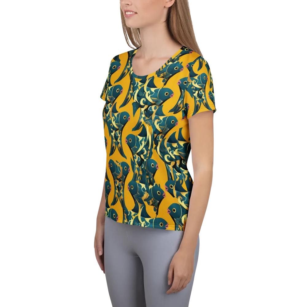 Canary Current on Women's Athletic T-Shirt — Left