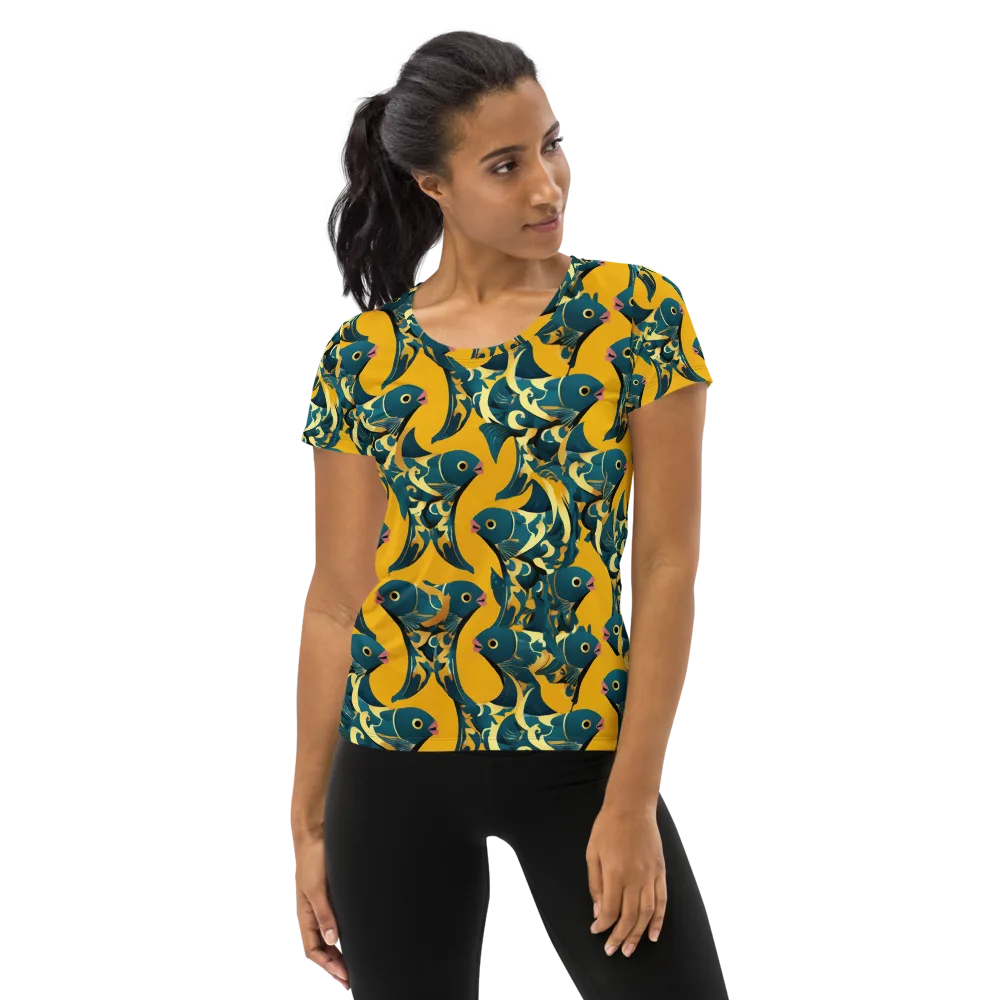 Canary Current on Women's Athletic T-Shirt — Front