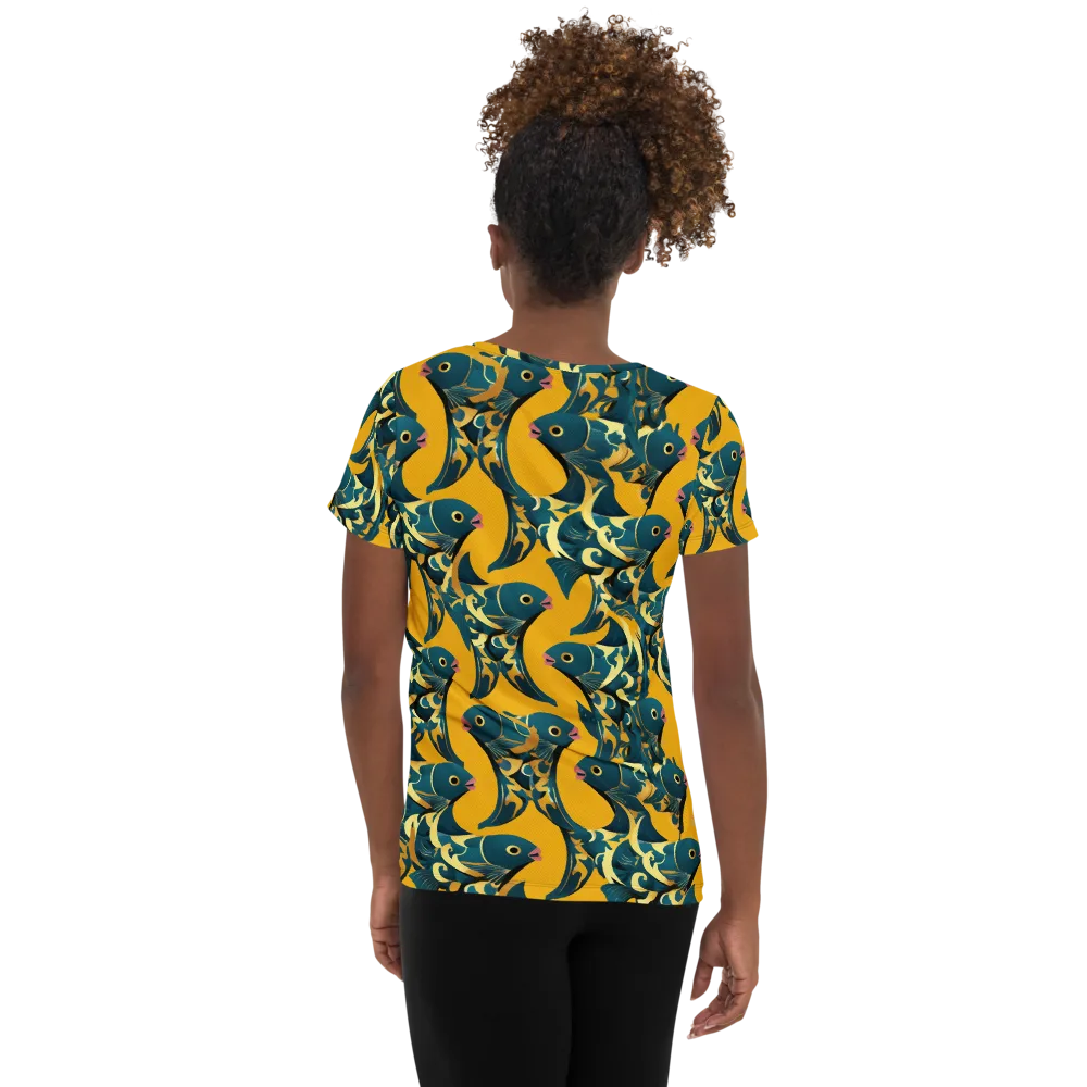 Canary Current on Women's Athletic T-Shirt — Back