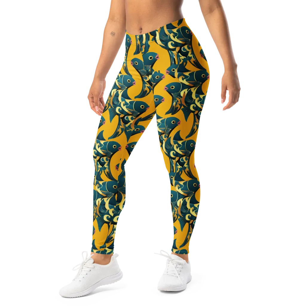 Canary Current on Leggings — Left Front