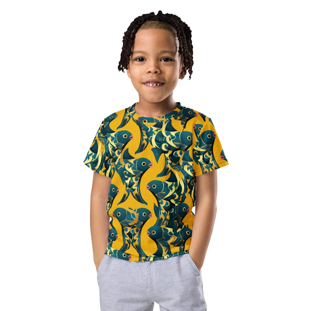 Canary Current on Kids Crew Neck T-Shirt — Front