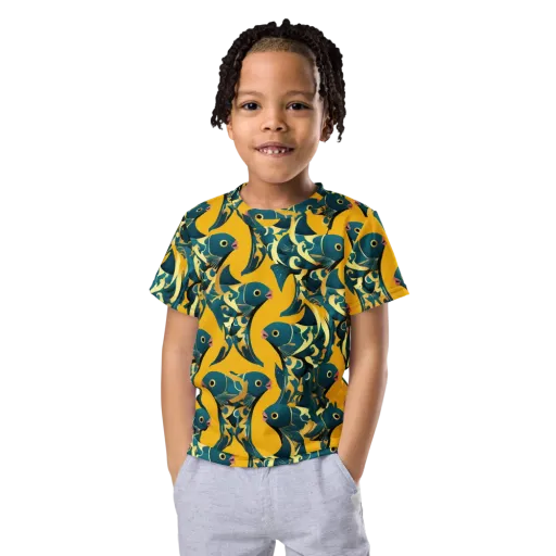 Canary Current on a Kids Crew Neck T-Shirt