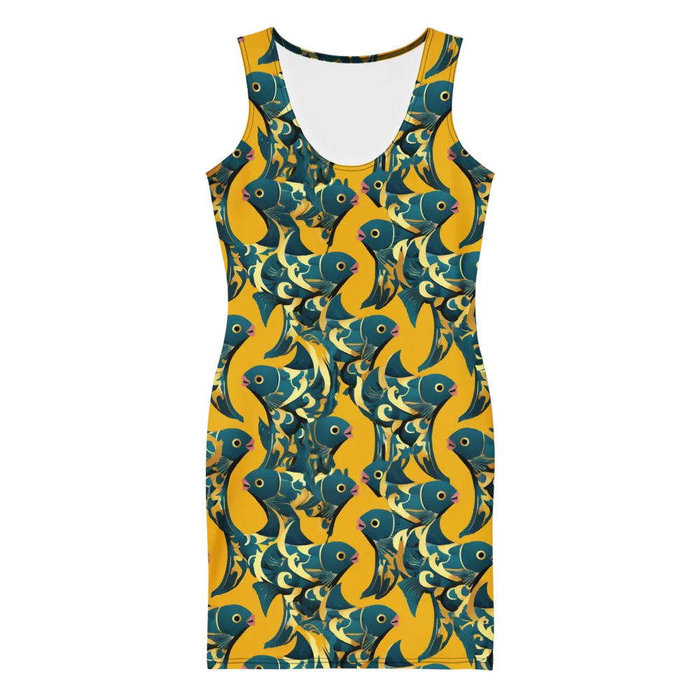 Canary Current on Bodycon Dress — Front