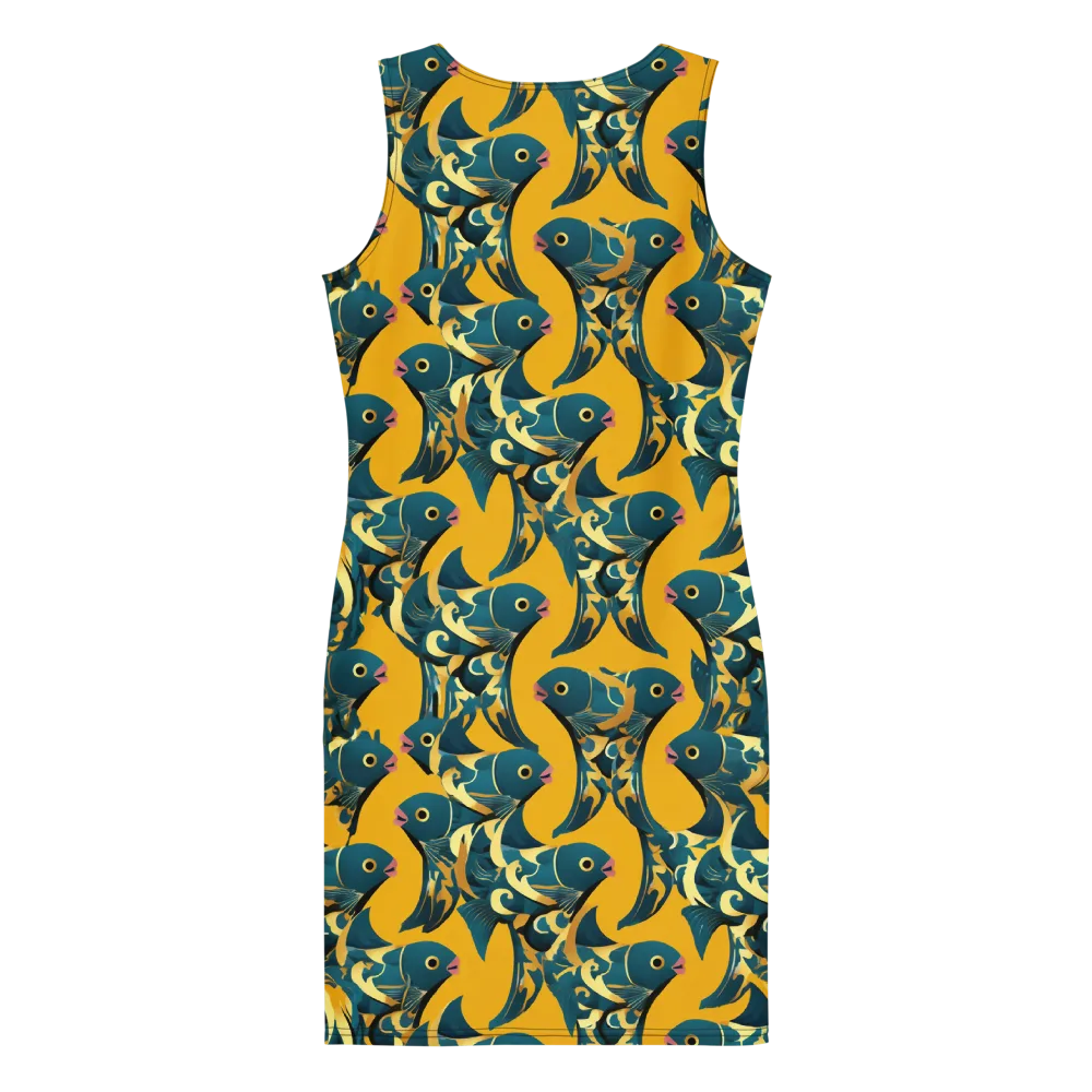 Canary Current on Bodycon Dress — Back