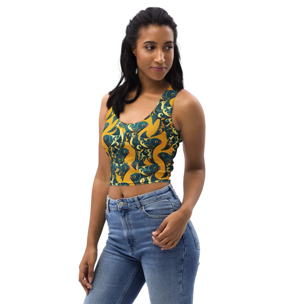 Canary Current on Crop Top — Left Front