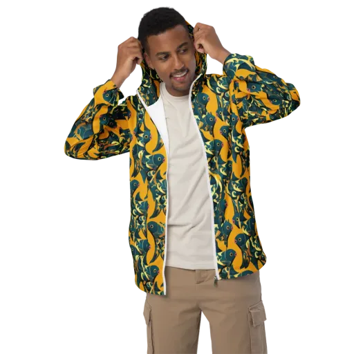 Canary Current on a Men's Windbreaker
