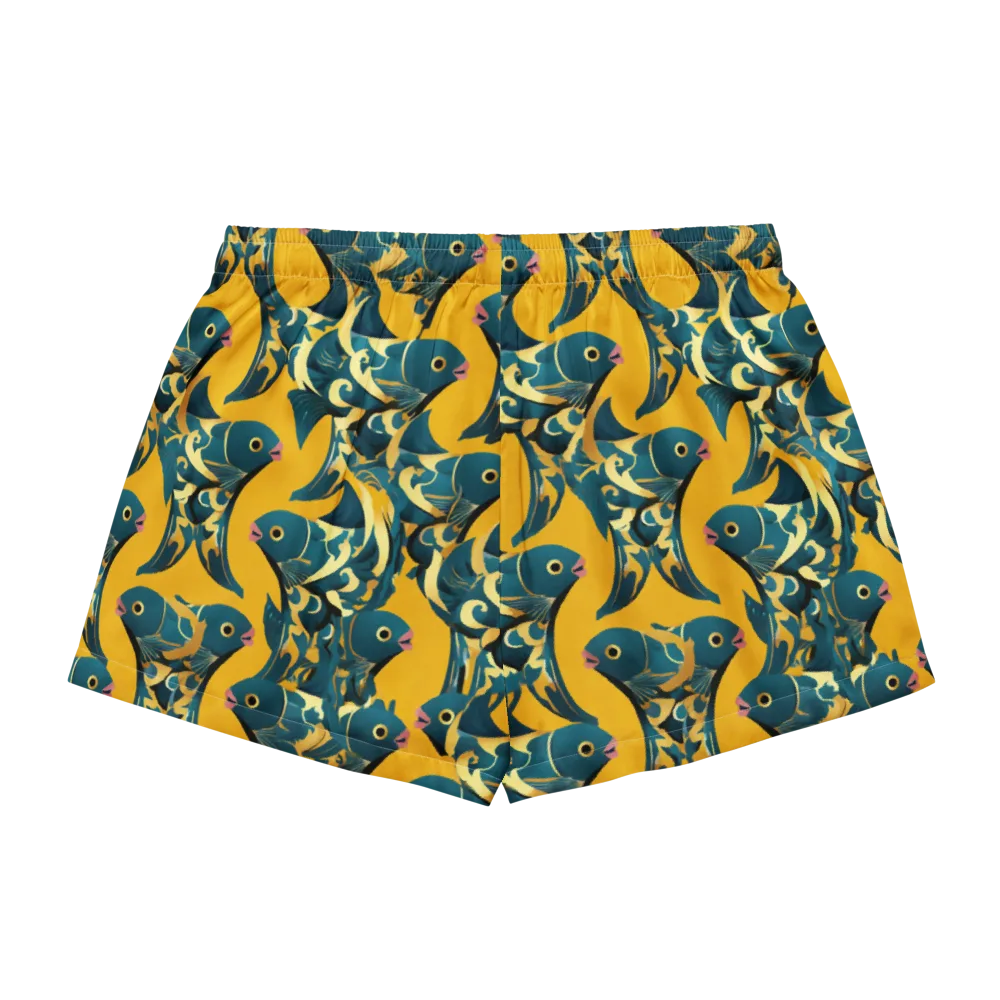 Canary Current on Women's Pajama Shorts — Back