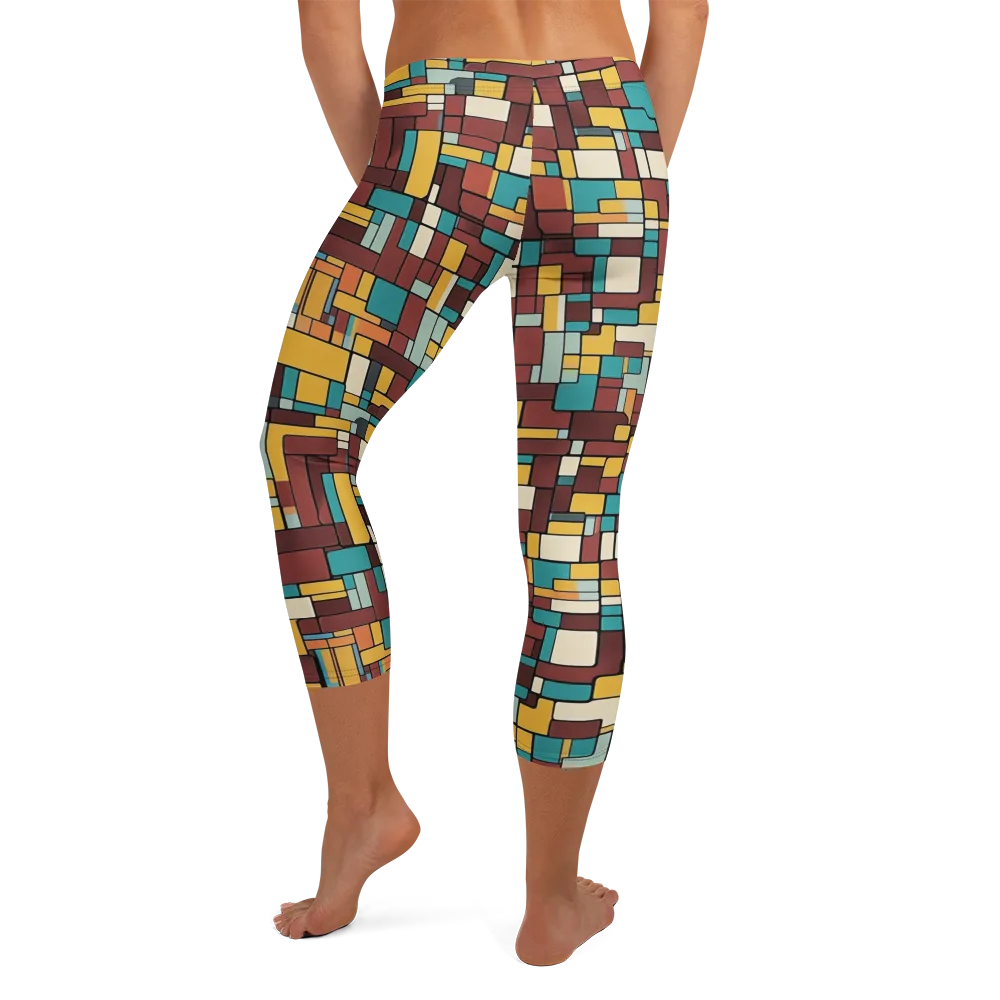 Bauhaus Block Party on Capri Leggings — Back