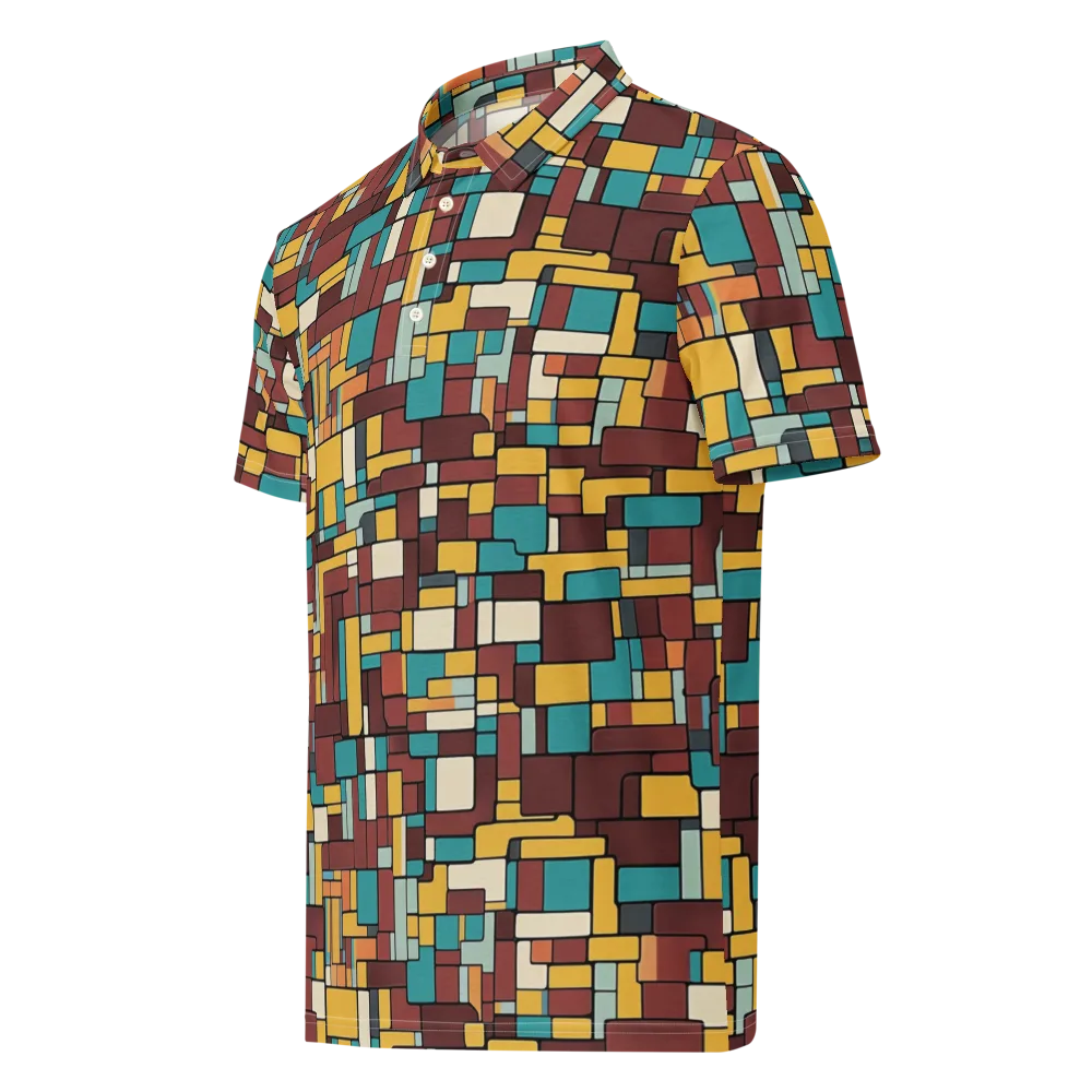 Bauhaus Block Party on Men's Slim Fit Polo Shirt — Left Front