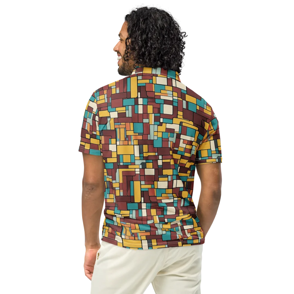 Bauhaus Block Party on Men's Slim Fit Polo Shirt — Back