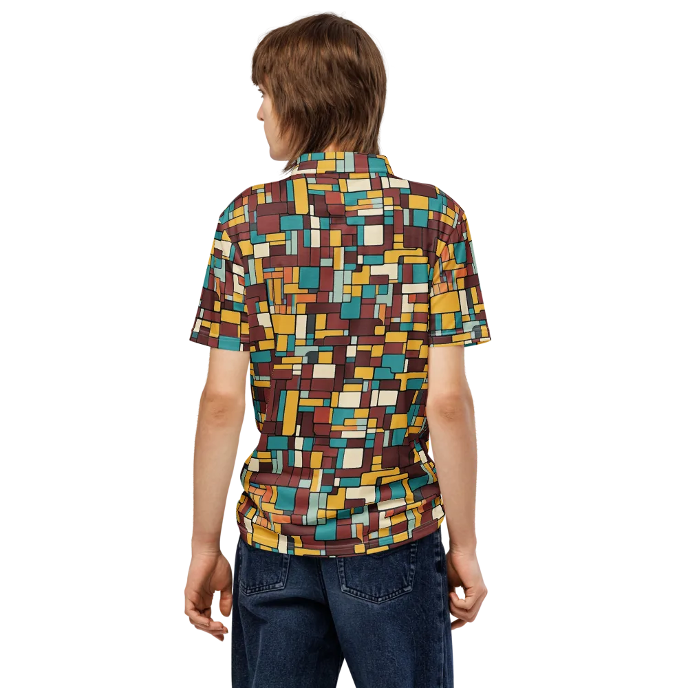 Bauhaus Block Party on Men's Slim Fit Polo Shirt — Back