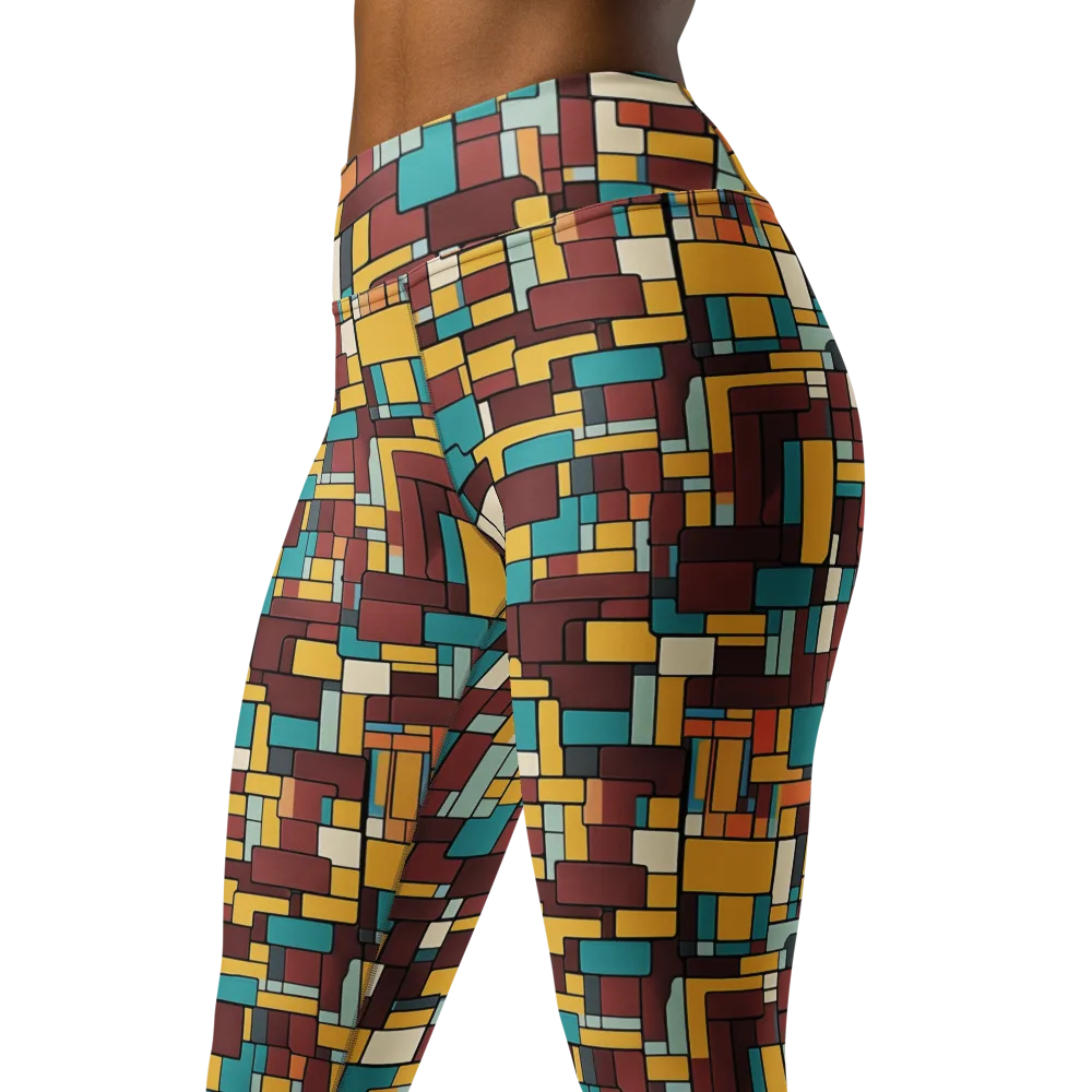 Bauhaus Block Party on Yoga Leggings — Left Front