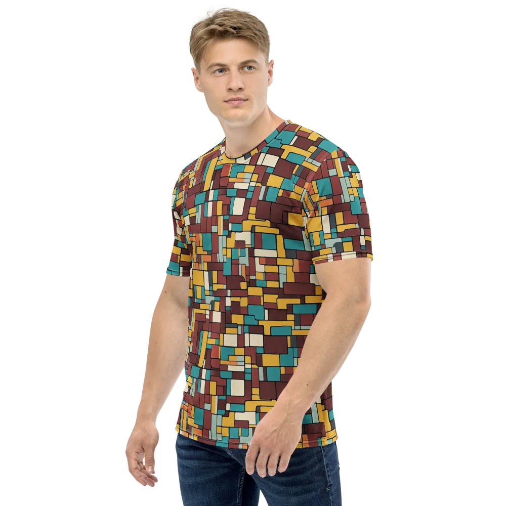 Bauhaus Block Party on Men's Crew Neck T-Shirt — Left