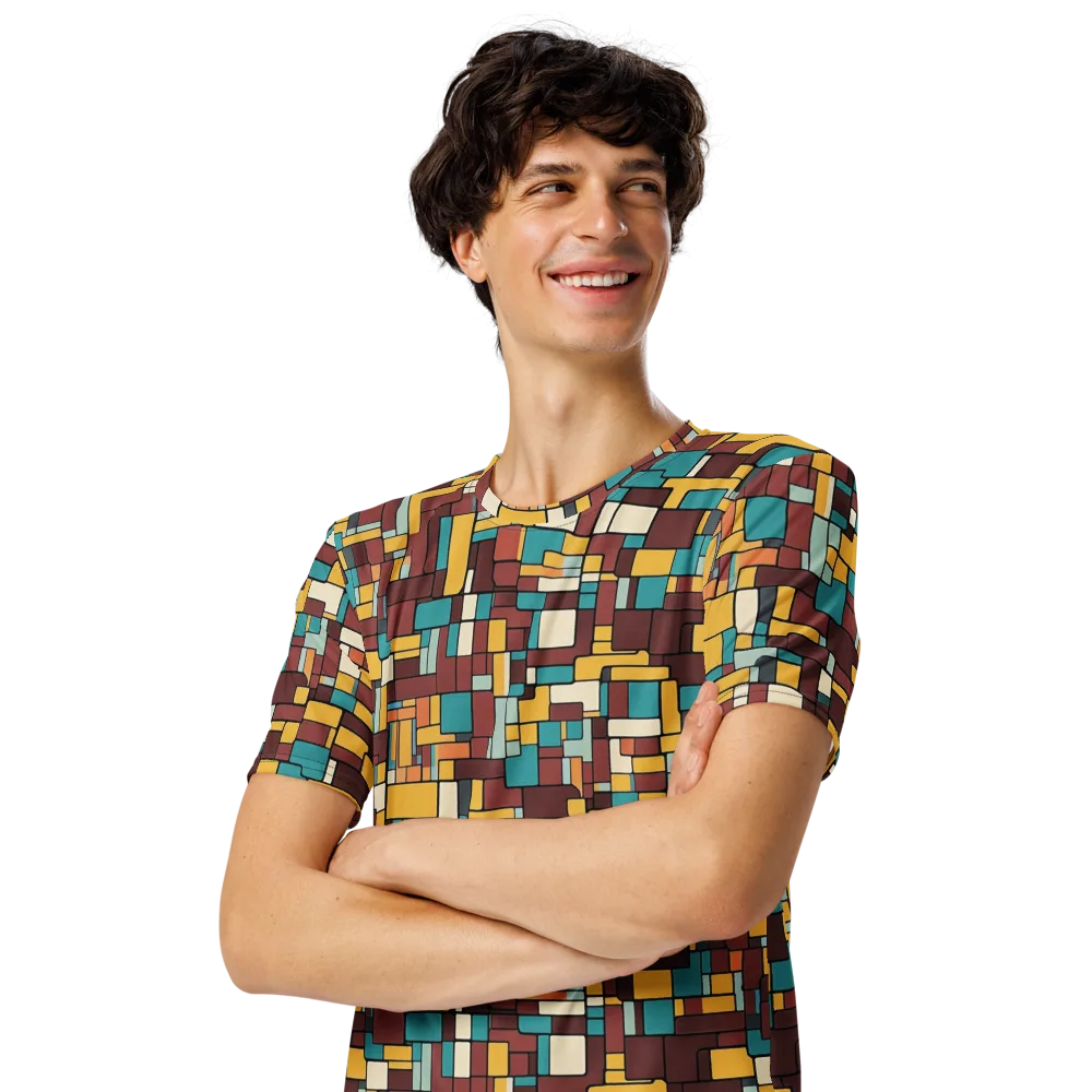 Bauhaus Block Party on Men's Crew Neck T-Shirt — Left Front