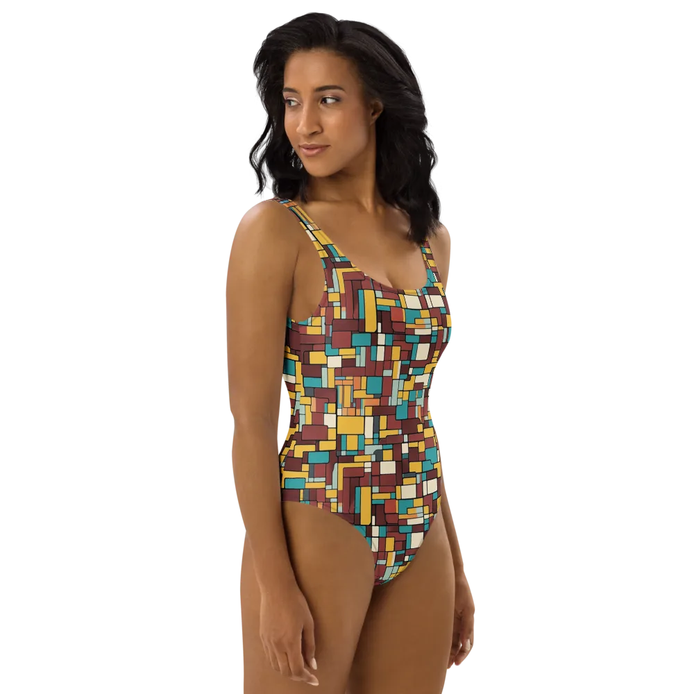 Bauhaus Block Party on One-Piece Swimsuit — Right