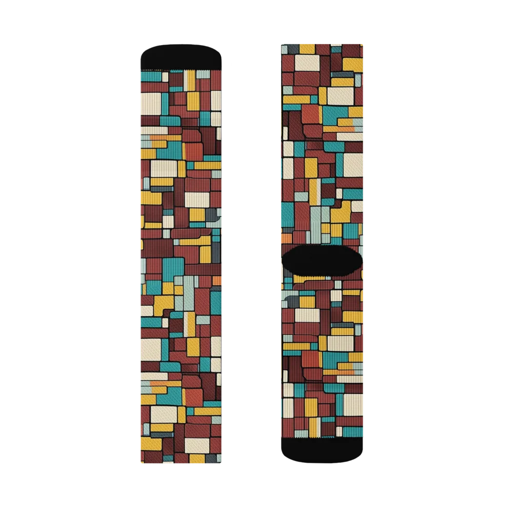 Bauhaus Block Party on Socks — Left Sock