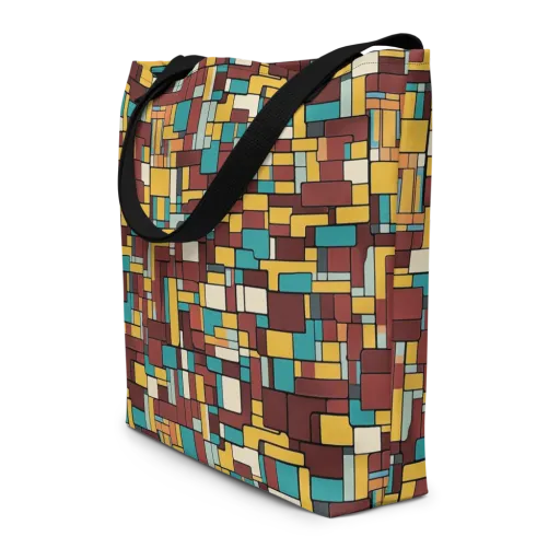Bauhaus Block Party on a Large Tote Bag W/ Pocket