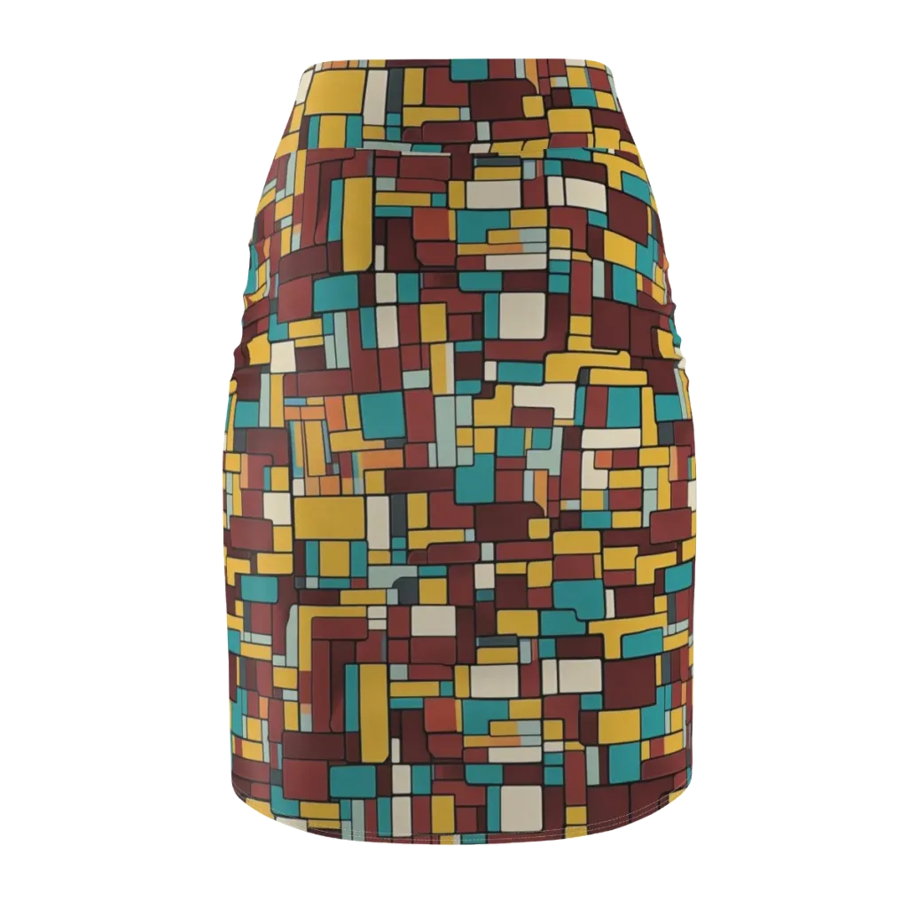 Bauhaus Block Party on Pencil Skirt — Back