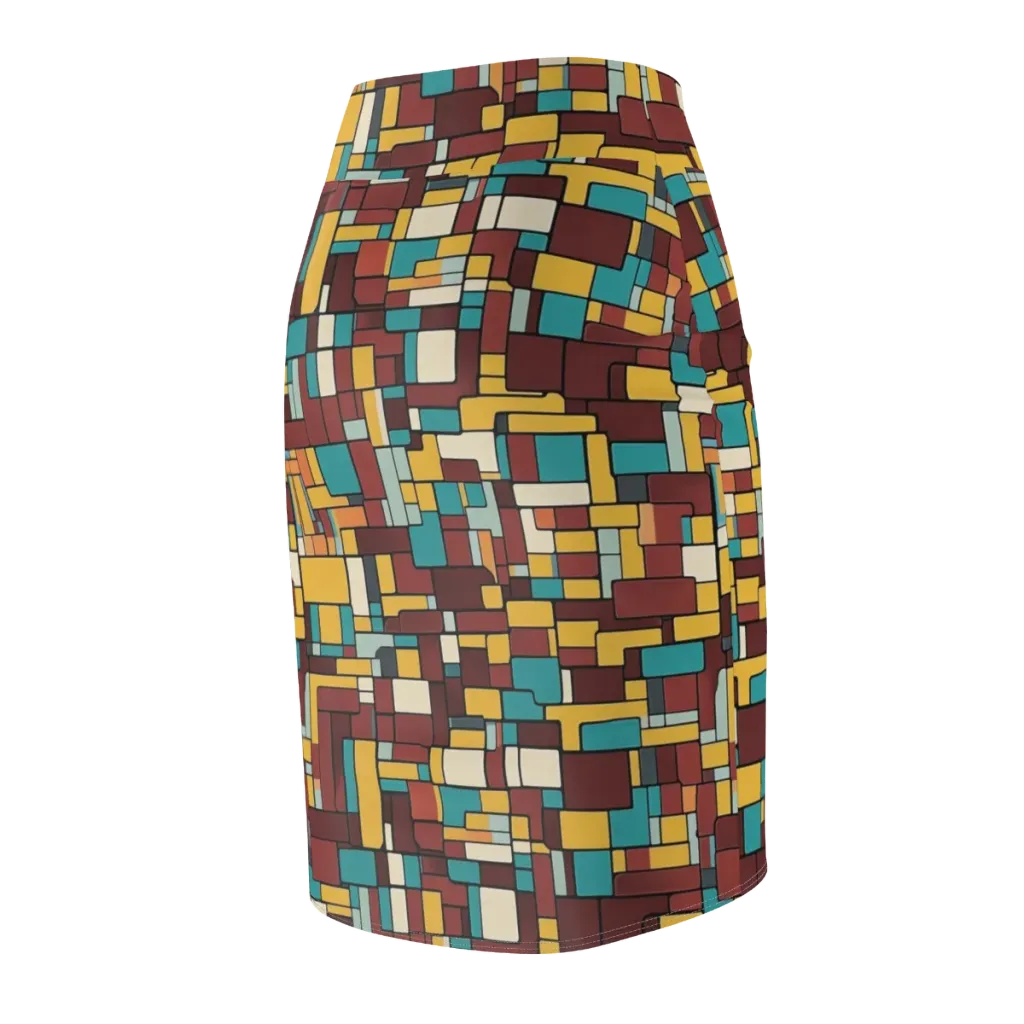 Bauhaus Block Party on Pencil Skirt — Back Side