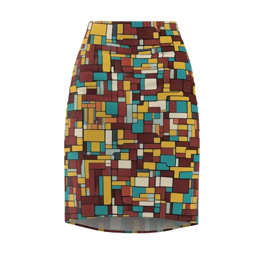 Bauhaus Block Party on a Pencil Skirt