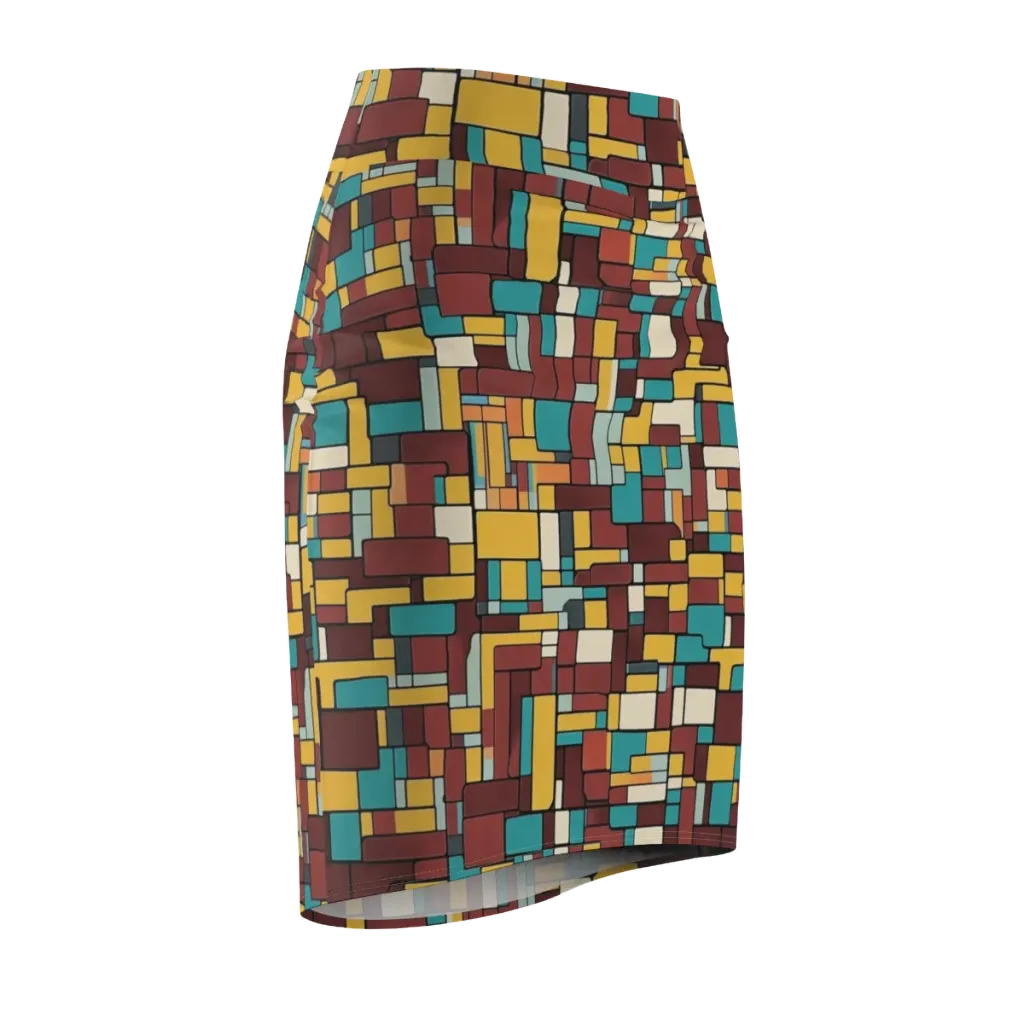 Bauhaus Block Party on Pencil Skirt — Front Side
