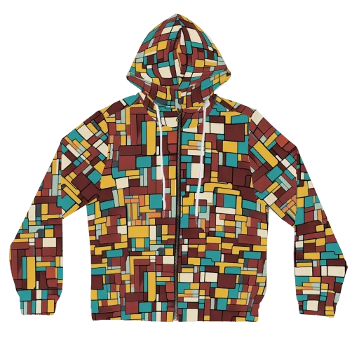 Bauhaus Block Party on a Women's Full-Zip Hoodie