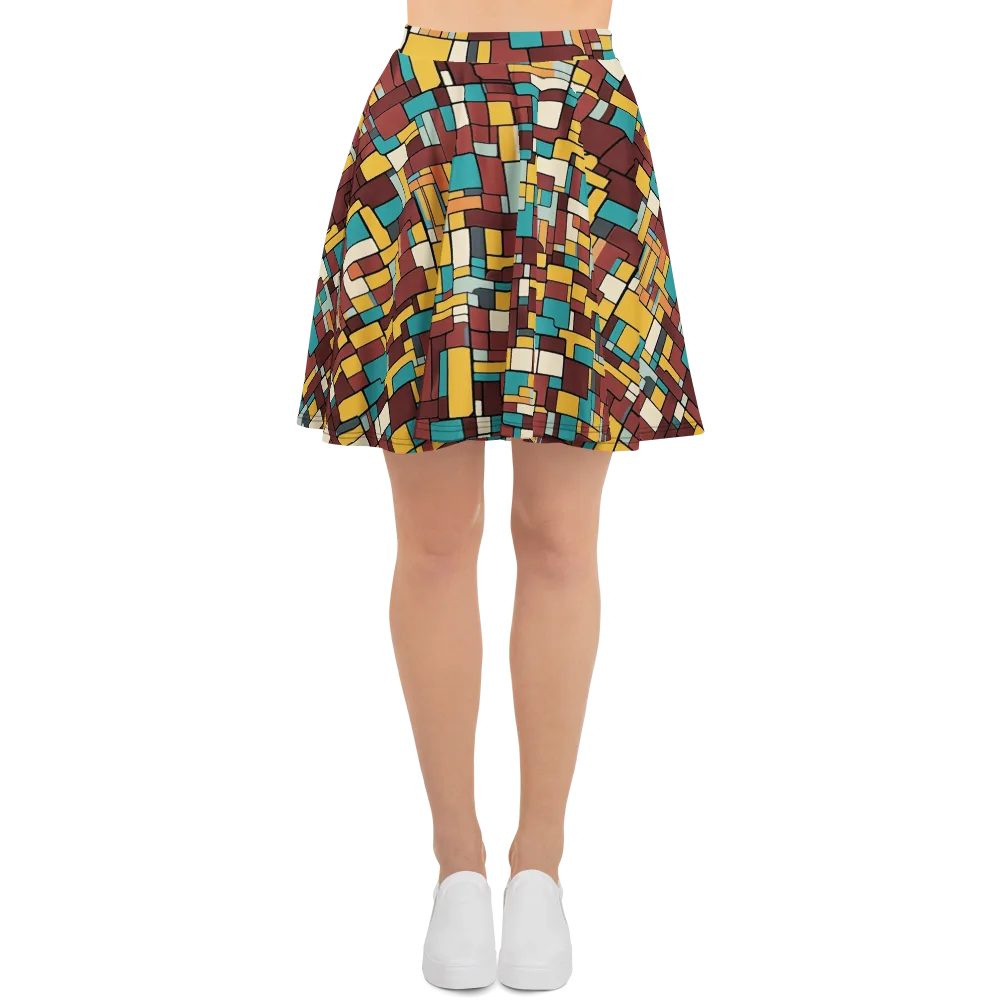 Bauhaus Block Party on Skater Skirt — Front