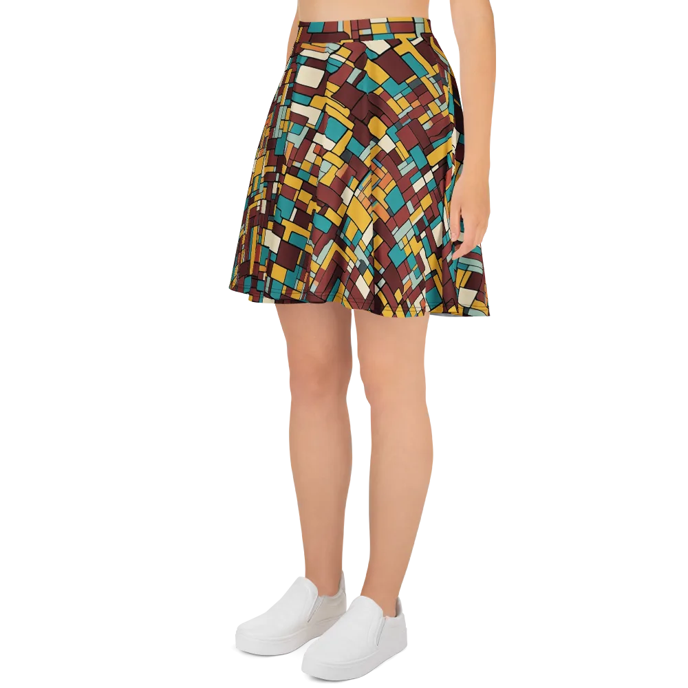 Bauhaus Block Party on Skater Skirt — Left