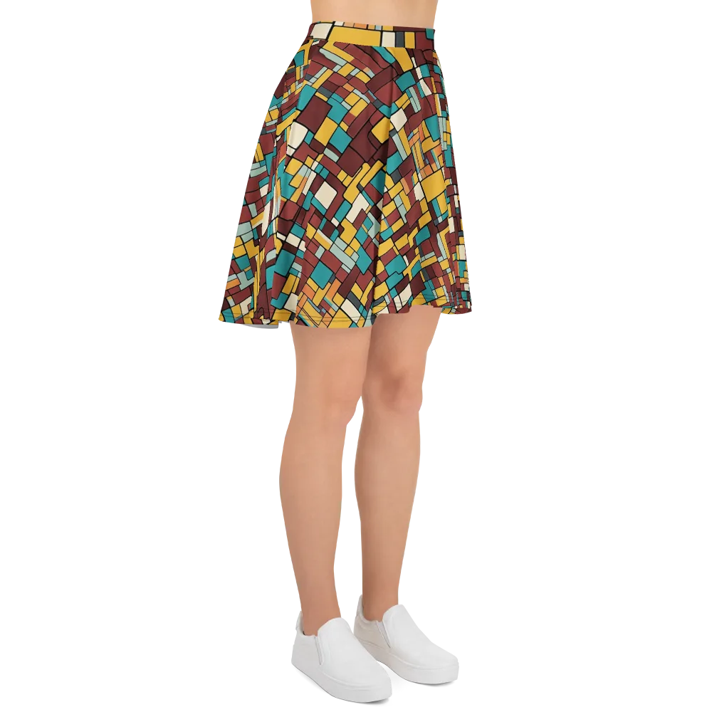 Bauhaus Block Party on Skater Skirt — Right