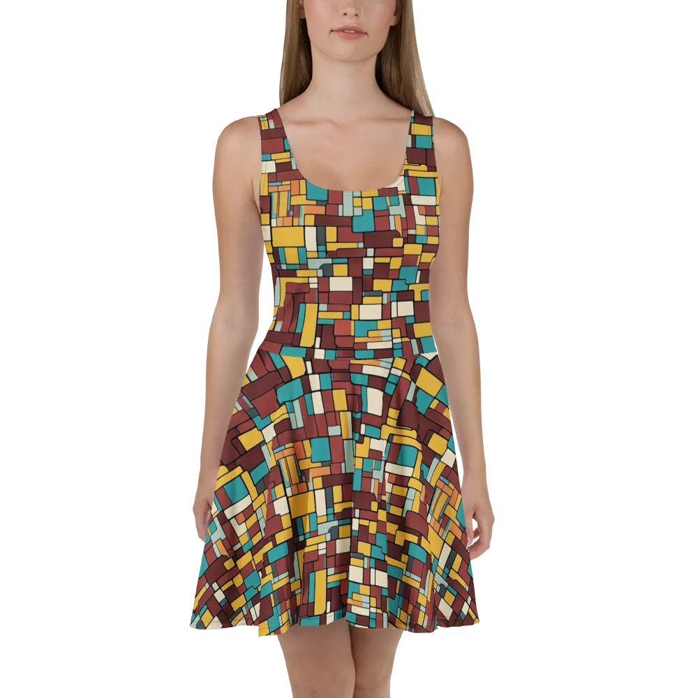 Bauhaus Block Party on Skater Dress — Front