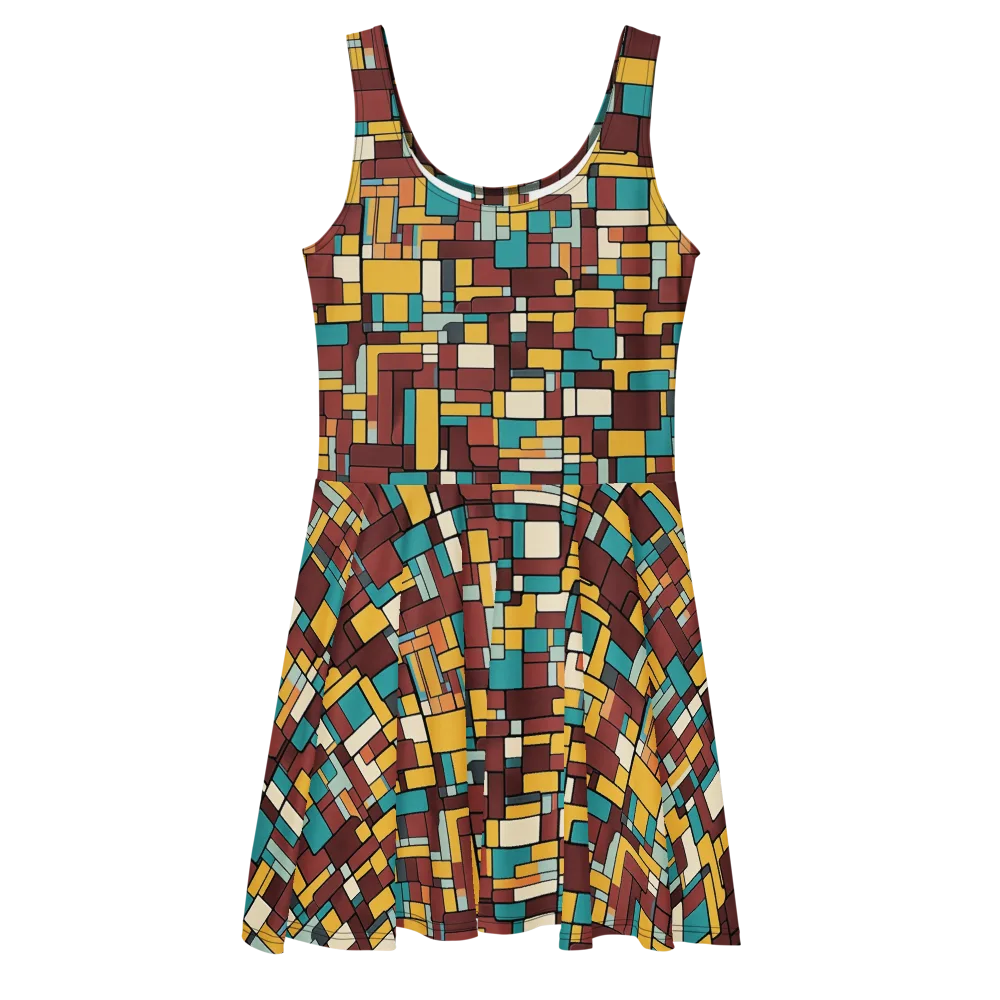 Bauhaus Block Party on Skater Dress — Front