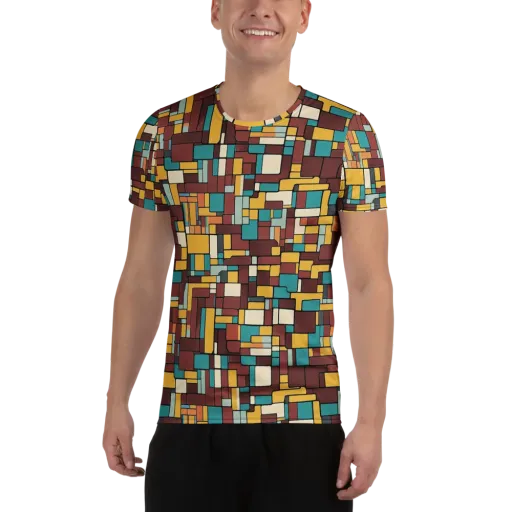 Bauhaus Block Party on a Men's Athletic T-Shirt