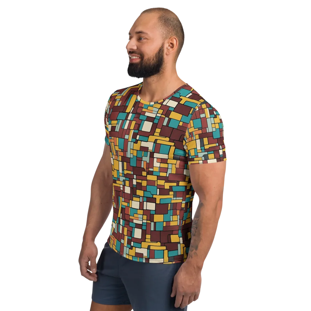 Bauhaus Block Party on Men's Athletic T-Shirt — Left