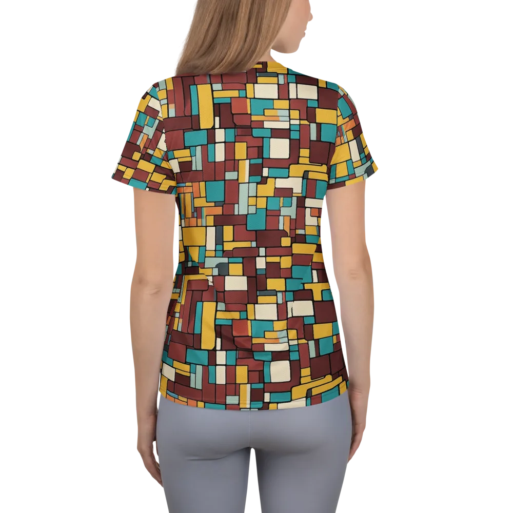 Bauhaus Block Party on Women's Athletic T-Shirt — Back