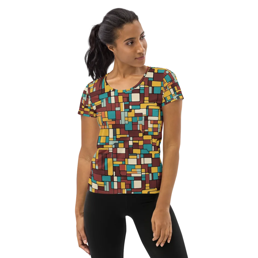 Bauhaus Block Party on Women's Athletic T-Shirt — Front