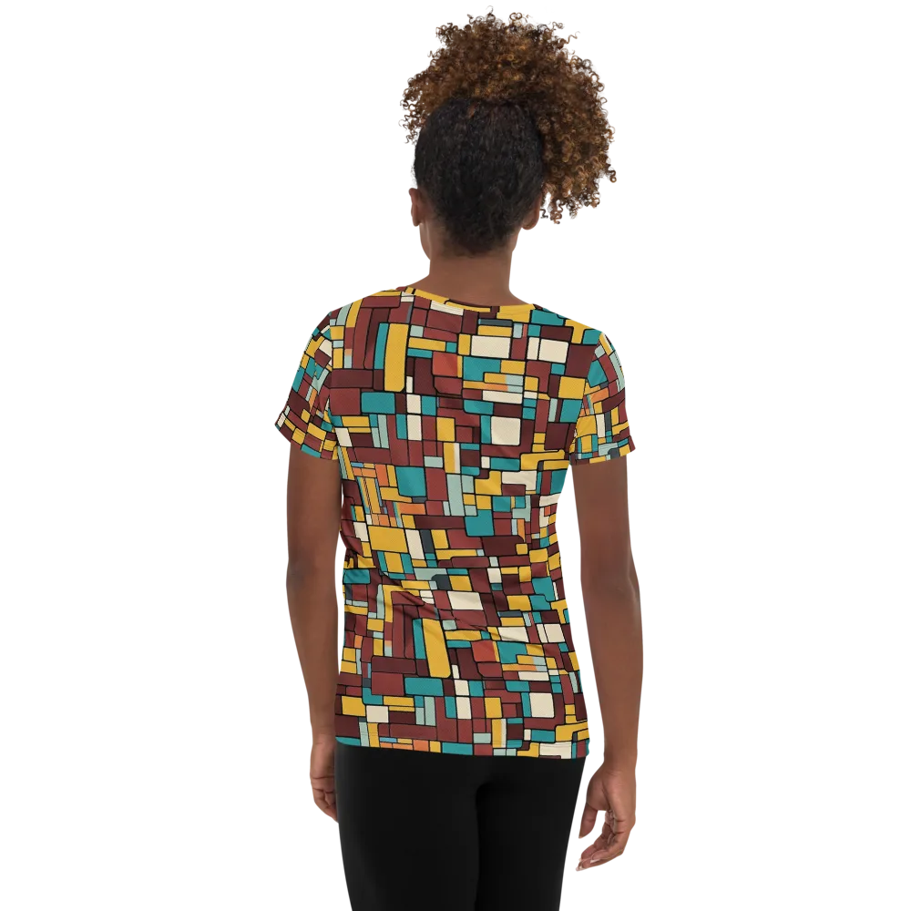Bauhaus Block Party on Women's Athletic T-Shirt — Back