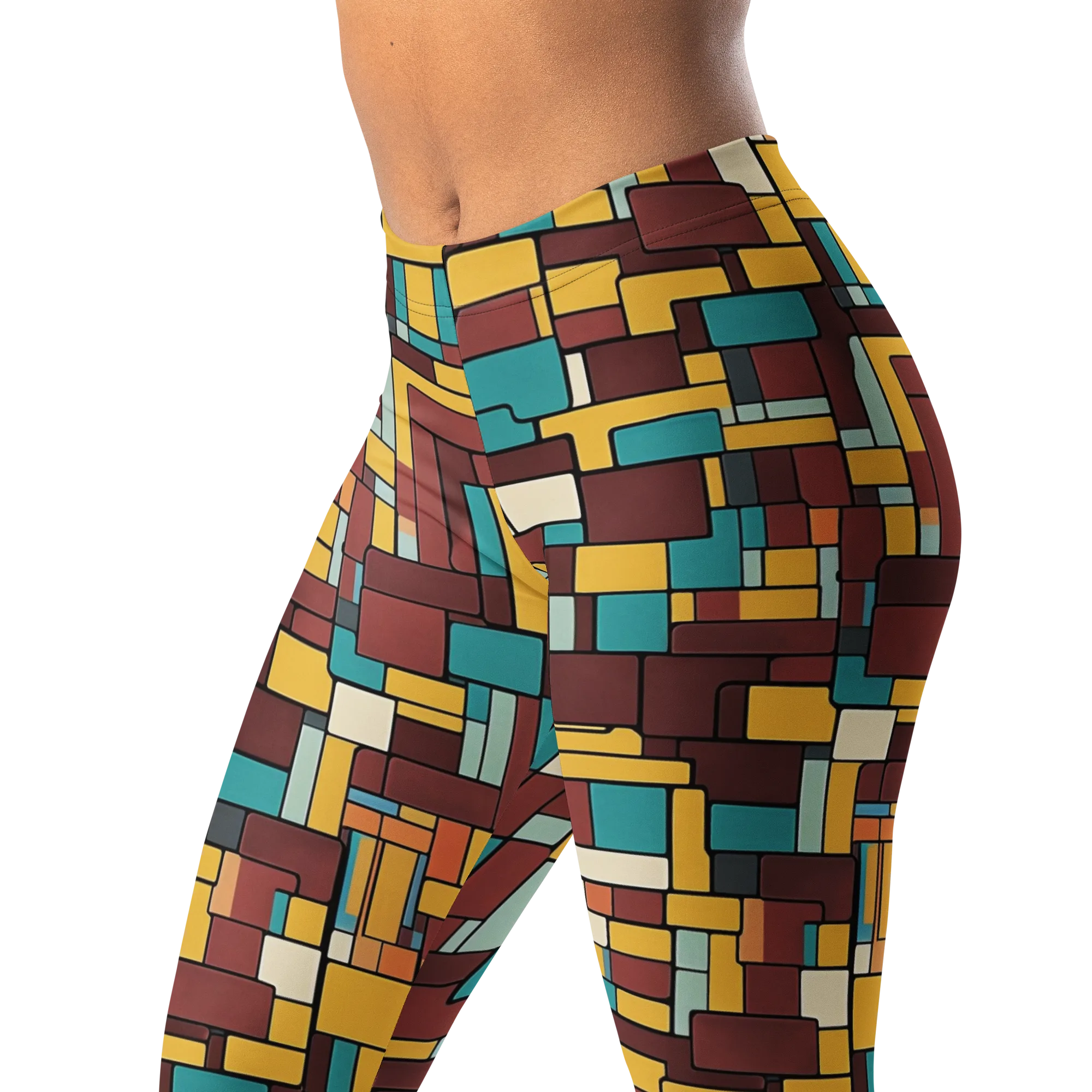 Bauhaus Block Party on Leggings — Left Front