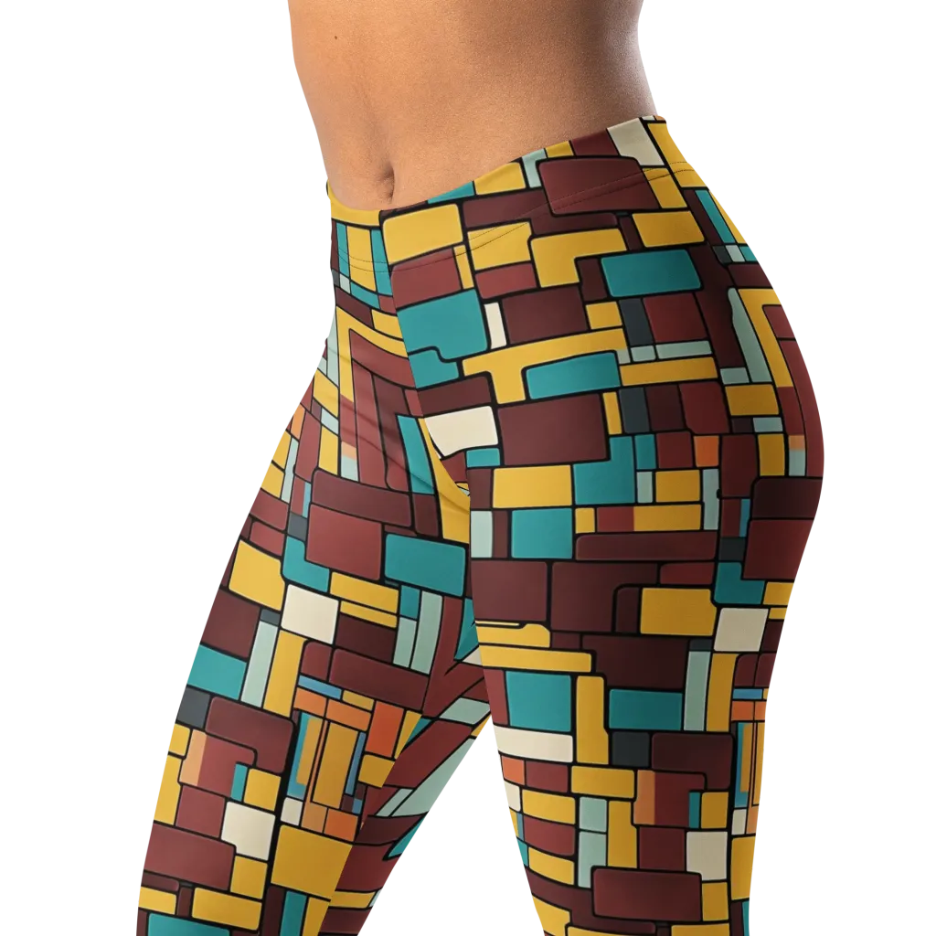 Bauhaus Block Party on Leggings — Left Front