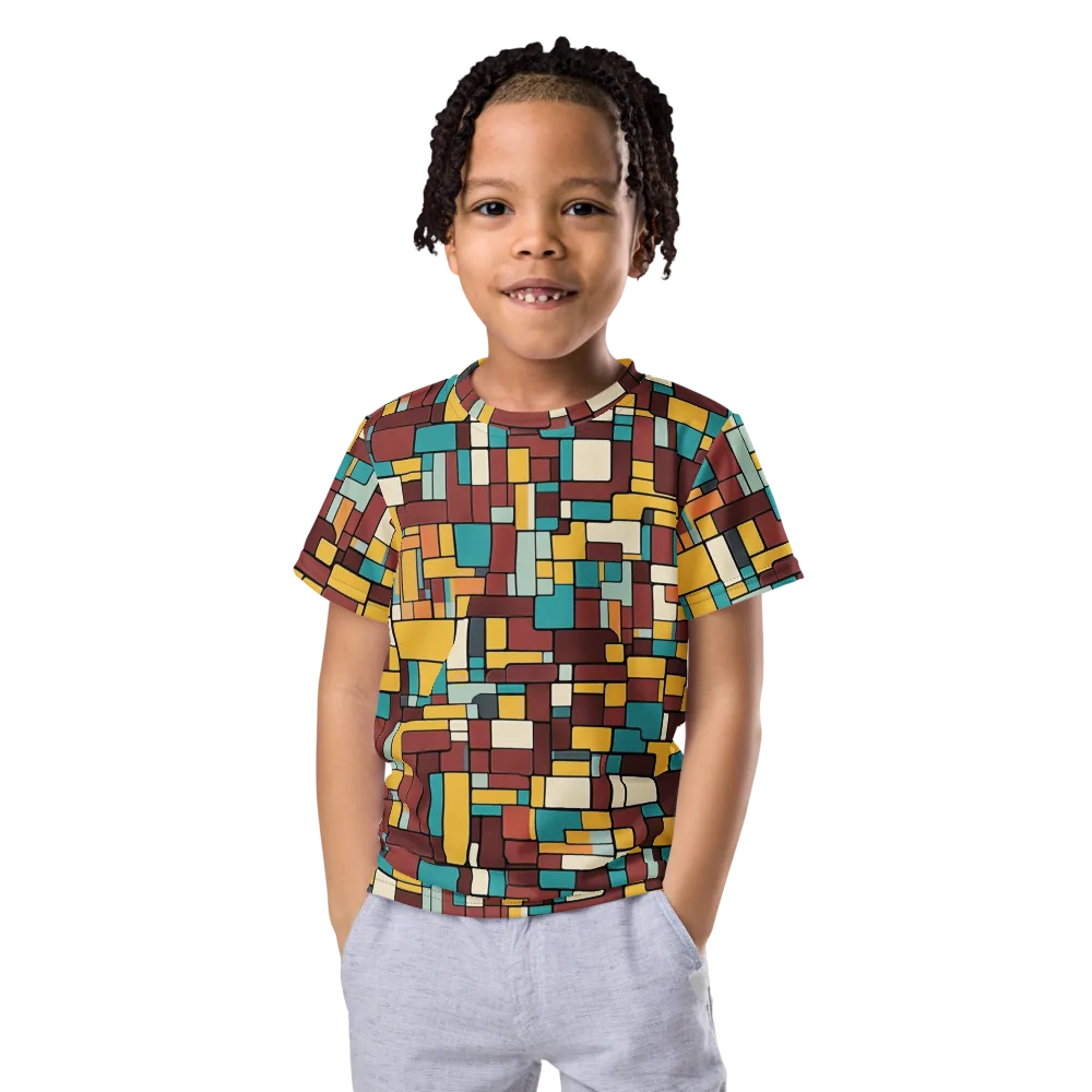Bauhaus Block Party on Kids Crew Neck T-Shirt — Front