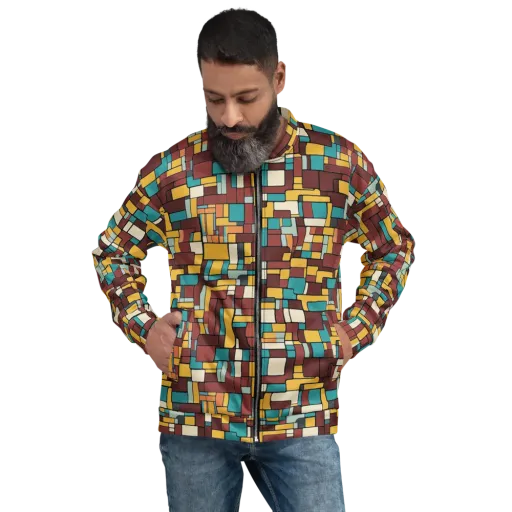 Bauhaus Block Party on a Bomber Jacket