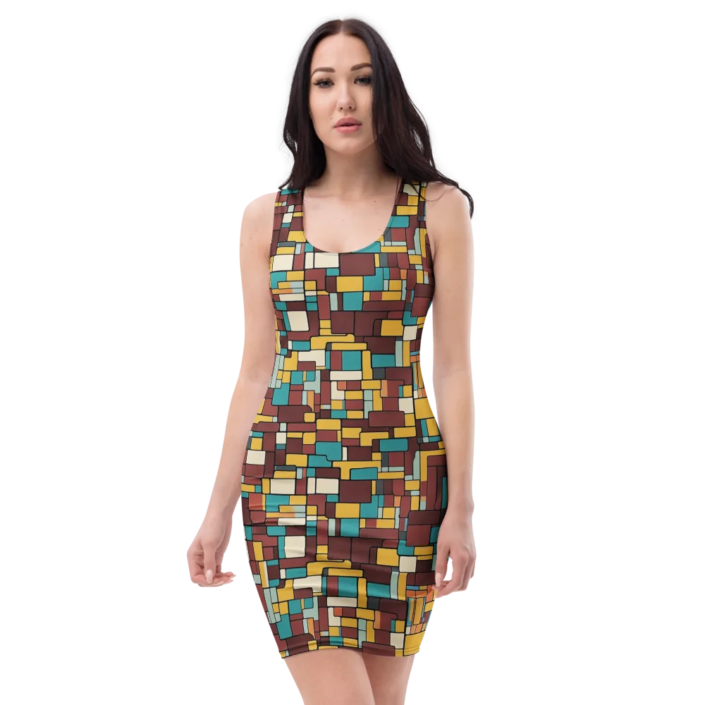Bauhaus Block Party on Bodycon Dress — Front