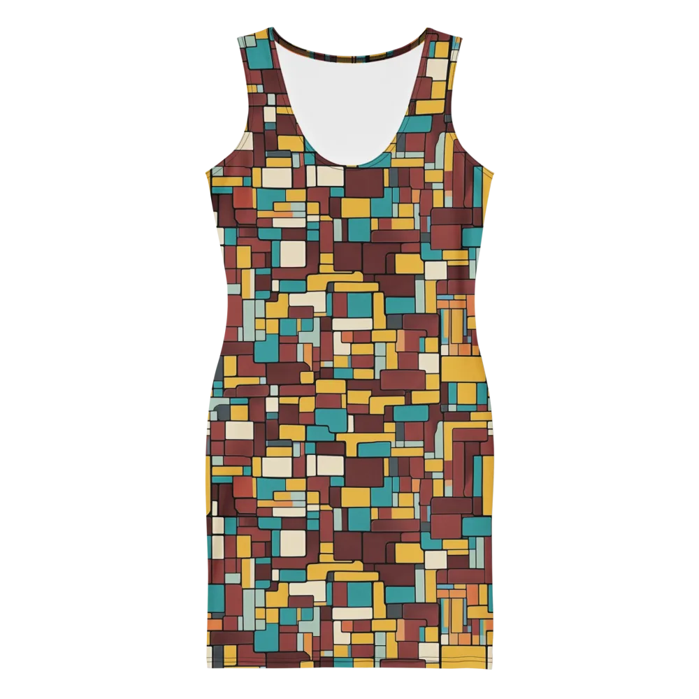 Bauhaus Block Party on Bodycon Dress — Front
