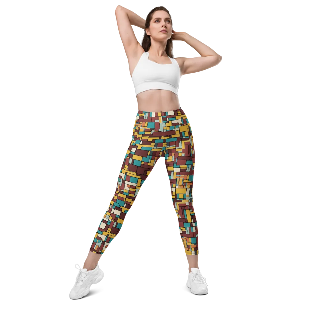 Bauhaus Block Party on Leggings with Pockets — Front