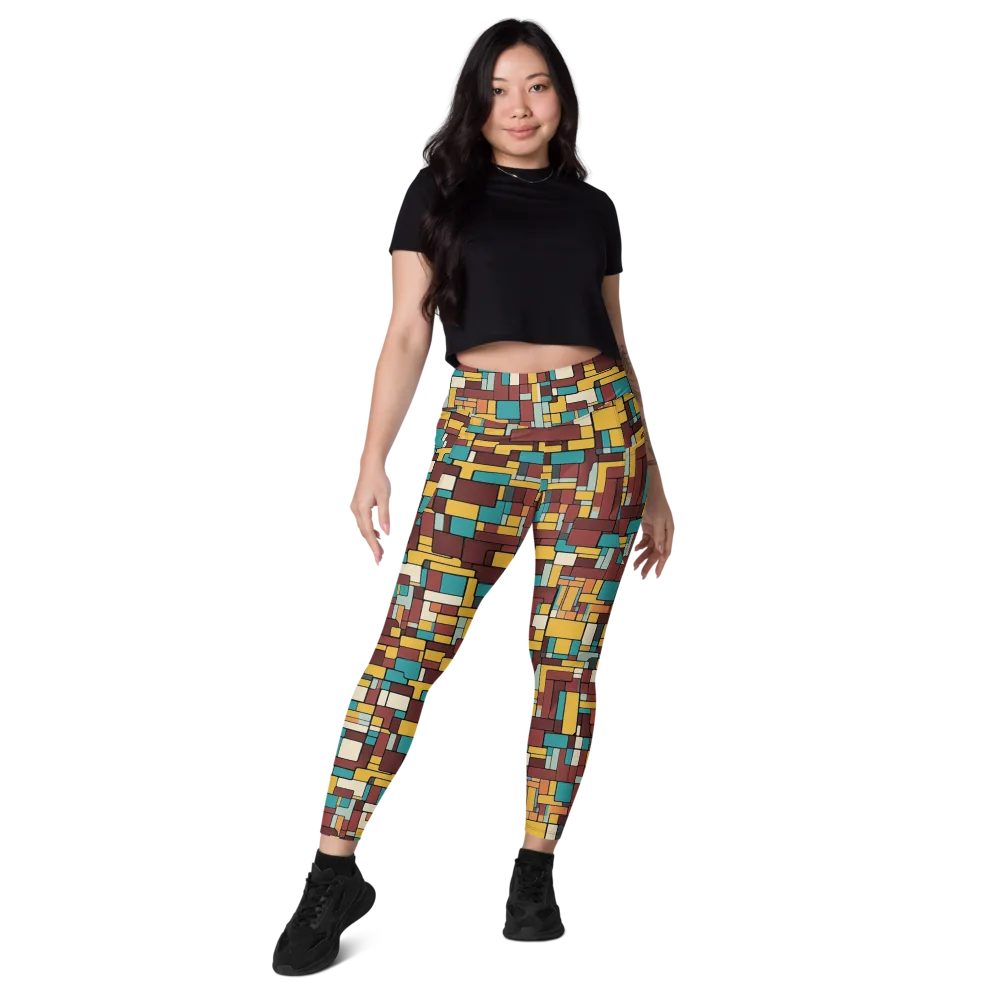Bauhaus Block Party on Leggings with Pockets — Front