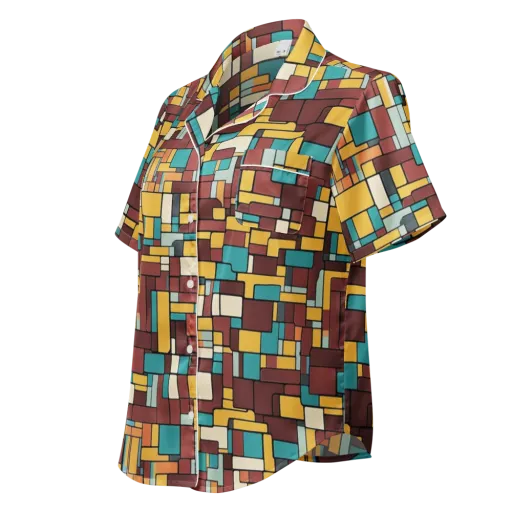 Bauhaus Block Party on a Women's Short Sleeve Pajama Top