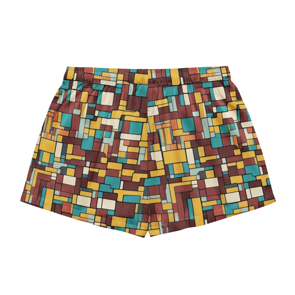 Bauhaus Block Party on Women's Pajama Shorts — Back